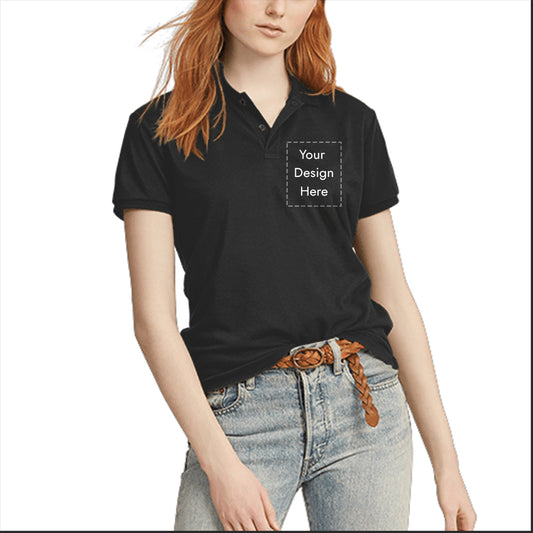 Custom Black Polo Shirt for Women